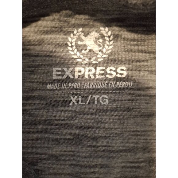 Express Mens XL Gray Henley TShirt Button Front Number 30 Design Gorpcore - Picture 3 of 7